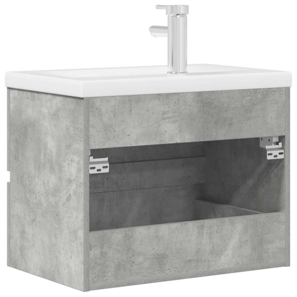 Set muebles de baño 2 piezas madera contrachapada gris
