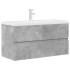 Set muebles de baño 2 piezas madera contrachapada gris