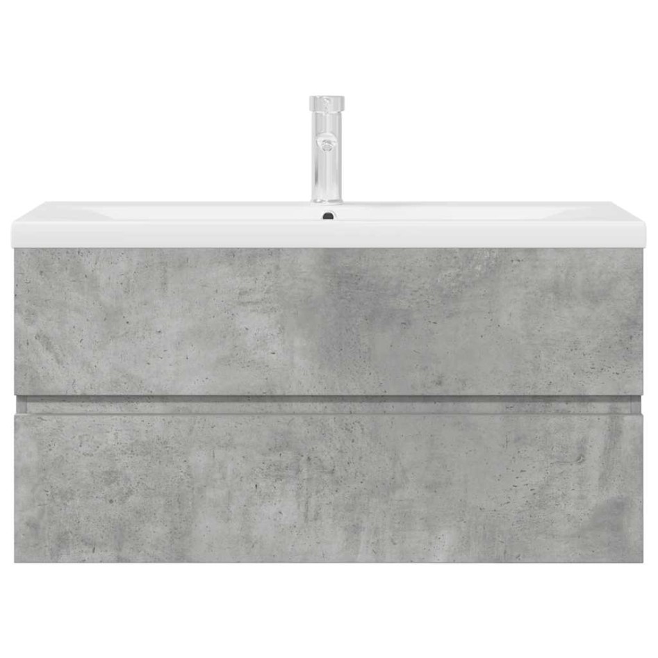 Set muebles de baño 2 piezas madera contrachapada gris