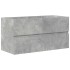 Set muebles de baño 2 piezas madera contrachapada gris