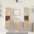 Juego de muebles de baño 5 pzas madera ingeniería roble