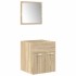 Juego de muebles de baño 5 pzas madera ingeniería roble