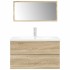 Set de muebles de baño 3 pzas madera contrachapada roble