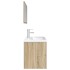 Set de muebles de baño 3 pzas madera contrachapada roble