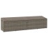 Caja de almacenaje de jardín ratán sintético gris 220x50x58