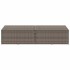 Caja de almacenaje de jardín ratán sintético gris 220x50x58