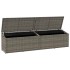 Caja de almacenaje de jardín ratán sintético gris 220x50x58