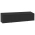Caja de almacenaje de jardín ratán sintético negro 220x50x58