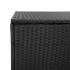 Caja de almacenaje de jardín ratán sintético negro 220x50x58