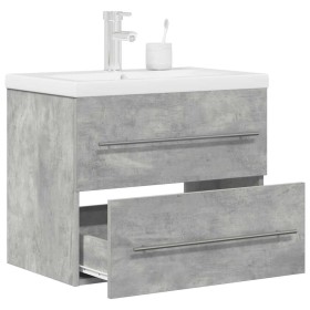 Set muebles de baño 2 piezas madera contrachapada gris