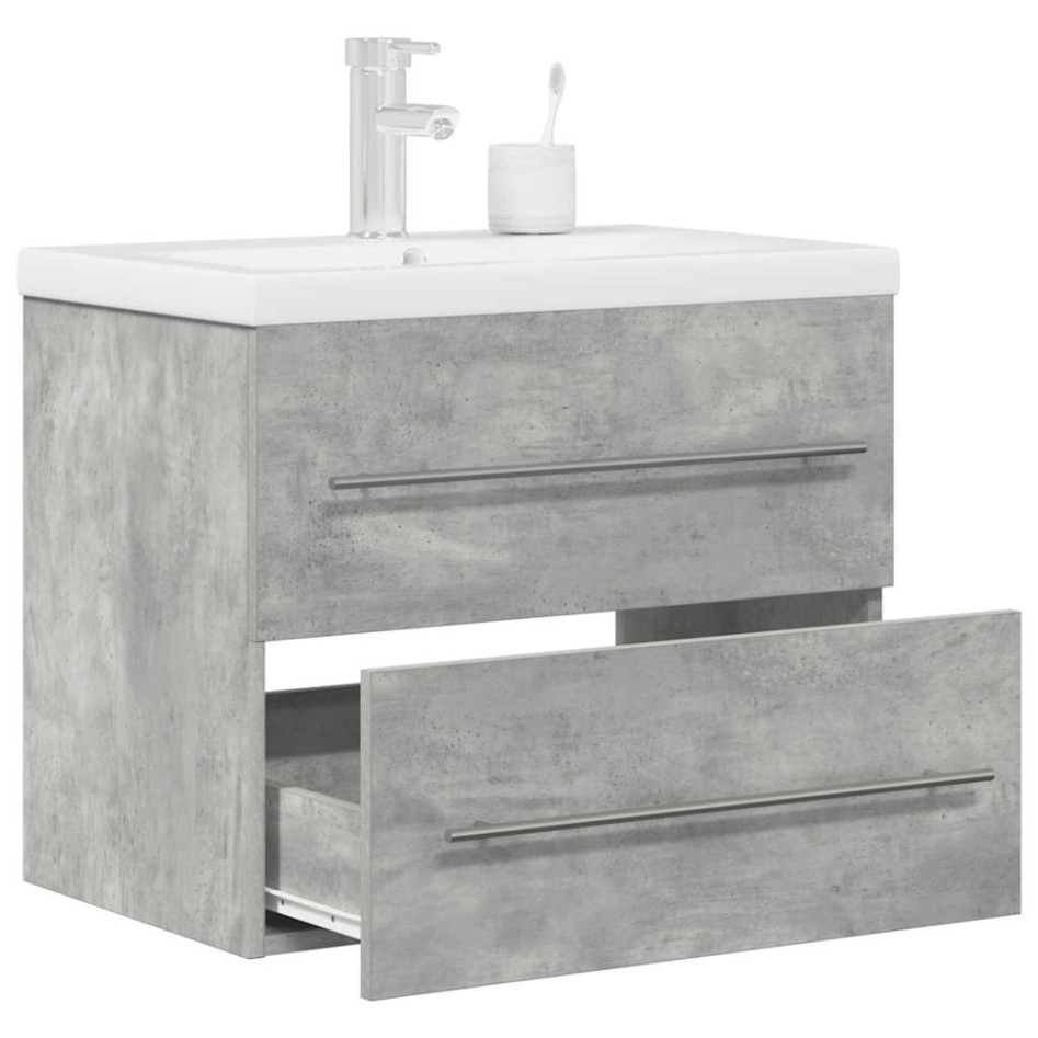 Set muebles de baño 2 piezas madera contrachapada gris