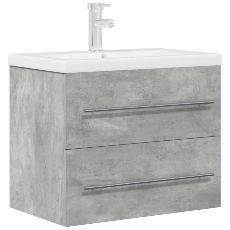 Set muebles de baño 2 piezas madera contrachapada gris