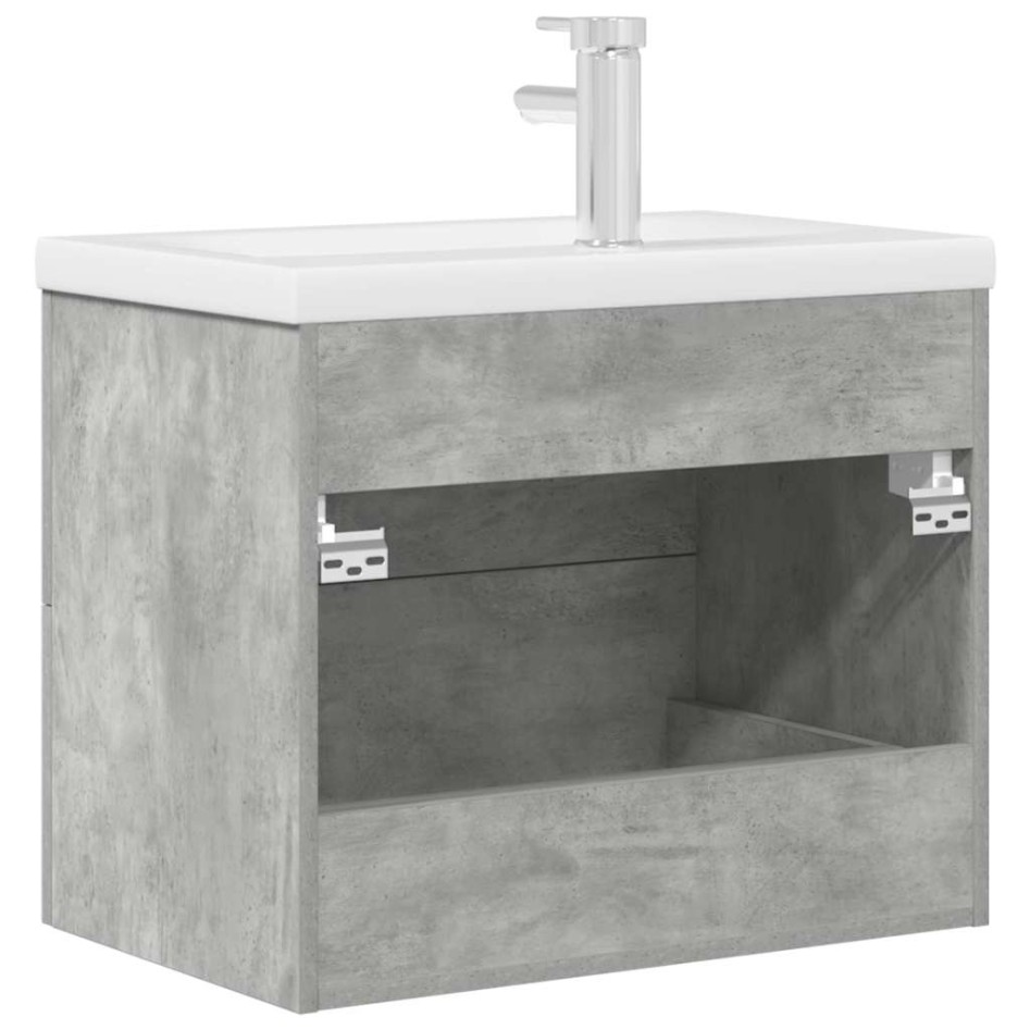 Set muebles de baño 2 piezas madera contrachapada gris