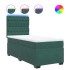 Cama box spring con colchón terciopelo verde oscuro 90x200