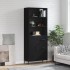 Aparador alto madera contrachapada negro 69,5x34x180