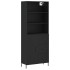 Aparador alto madera contrachapada negro 69,5x34x180