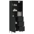Aparador alto madera contrachapada negro 69,5x34x180