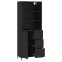 Aparador alto madera contrachapada negro 69,5x34x180