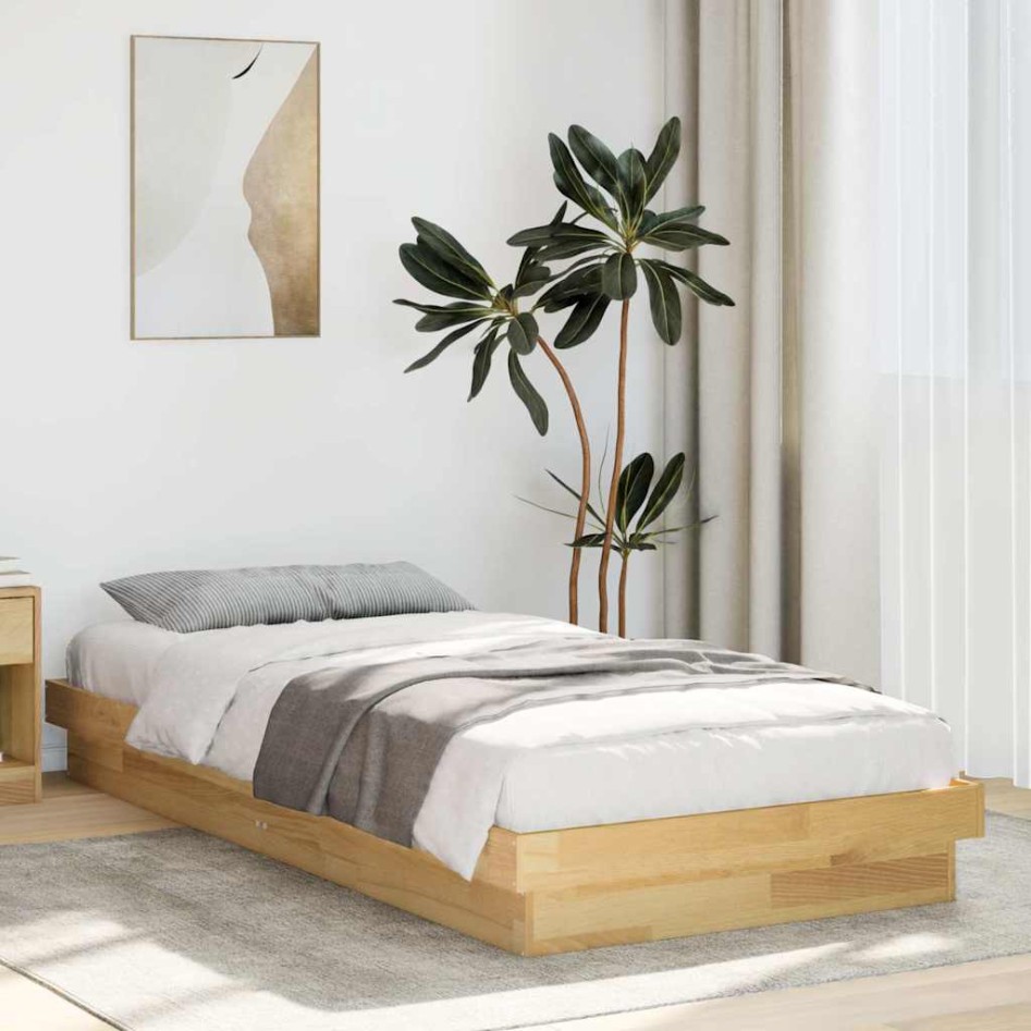 Estructura de cama sin colchón 90x190 cm madera maciza
