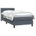 Cama box spring con colchón terciopelo gris oscuro 90x210