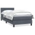 Cama box spring con colchón terciopelo gris oscuro 80x210