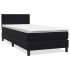Cama box spring con colchón cuero sintético negro 80x220