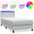 Cama box spring con colchón terciopelo gris claro 90x220