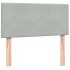 Cama box spring con colchón terciopelo gris claro 90x220