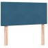 Cama box spring con colchón terciopelo azul oscuro 80x210