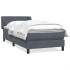 Cama box spring con colchón terciopelo gris oscuro 80x220