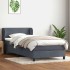 Cama box spring con colchón terciopelo gris oscuro 80x220