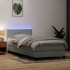 Cama box spring con colchón terciopelo gris claro 90x220