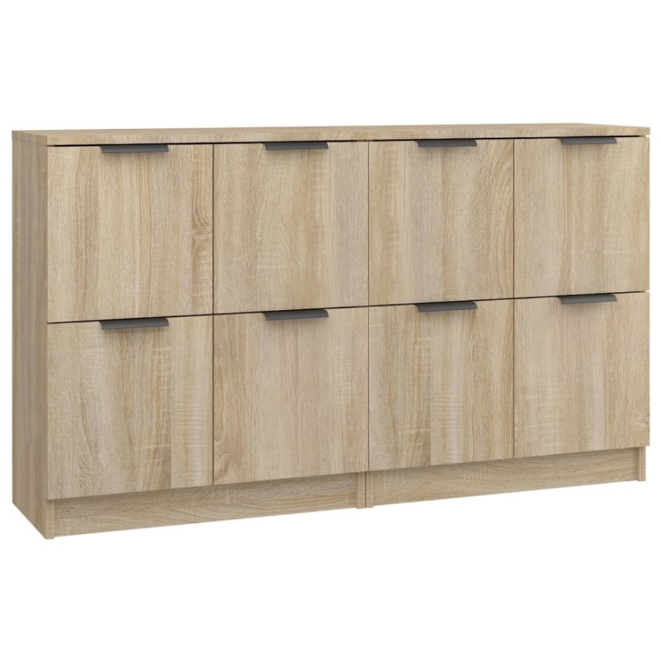 Aparadores 2 uds madera contrachapada roble Sonoma 60x30x70