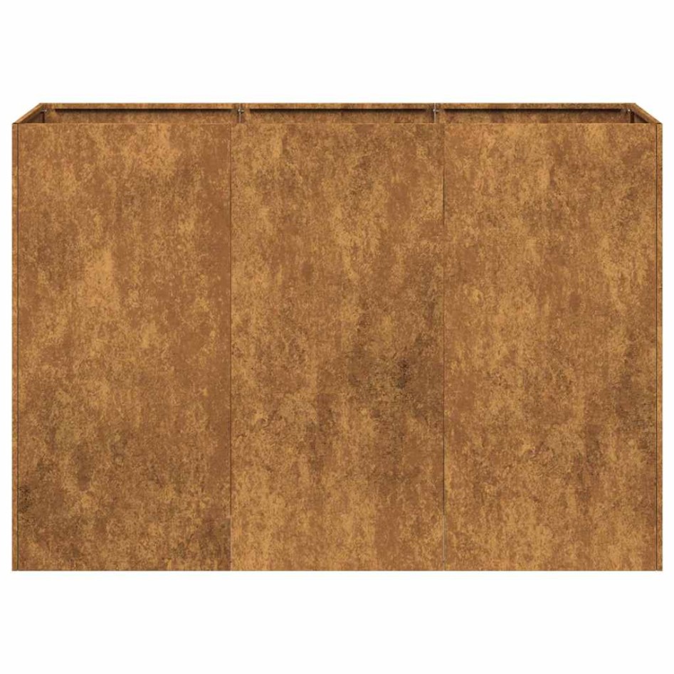 Jardinera oxidada 120x40x80 cm acero