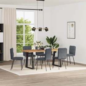 Sillas de comedor 6 unidades terciopelo gris