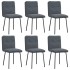 Sillas de comedor 6 unidades terciopelo gris