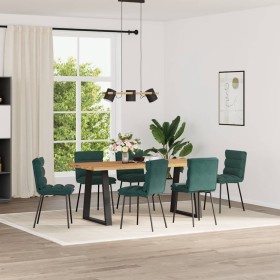 Sillas de comedor 6 unidades terciopelo verde