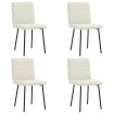 Sillas de comedor 4 unidades terciopelo crema