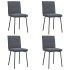 Sillas de comedor 4 unidades terciopelo gris