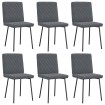 Sillas de comedor 6 unidades terciopelo gris oscuro