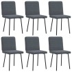 Sillas de comedor 6 unidades terciopelo gris oscuro