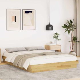 Estructura de cama sin colchón 150x200 cm madera maciza