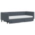 Sofá cama nido con cajones terciopelo gris oscuro 90x200