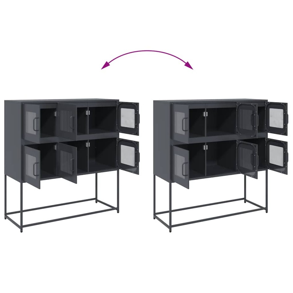 Aparador de acero laminado en frío antracita 100,5x39x107