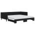 Sofá cama nido con colchón terciopelo negro 100x200