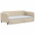 Sofá cama nido con cajones tela color crema 90x200