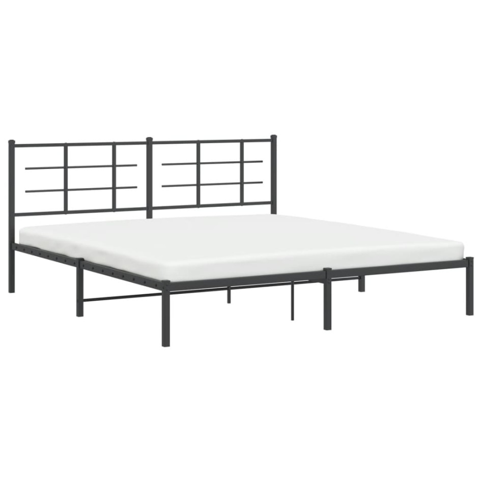 Estructura cama sin colchón con cabecero metal negro 183x213