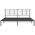 Estructura cama sin colchón con cabecero metal negro 183x213