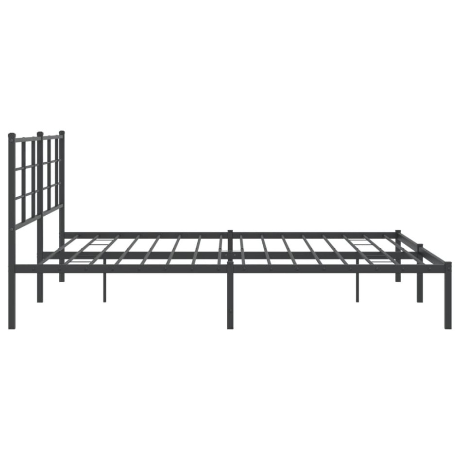 Estructura cama sin colchón con cabecero metal negro 183x213