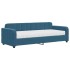 Sofá cama con colchón terciopelo azul 80x200